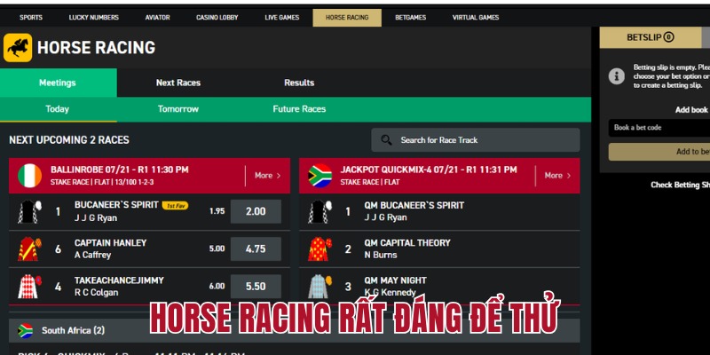 Sân đấu Horse Racing vô cùng hấp dẫn